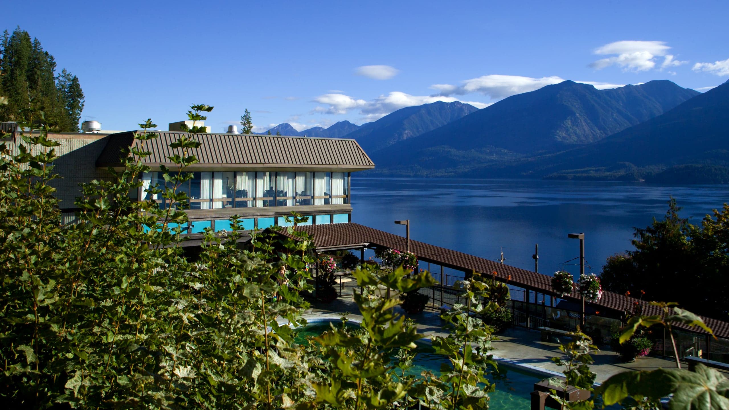 Ainsworth Hot Springs, overlooking Kootenay Lake