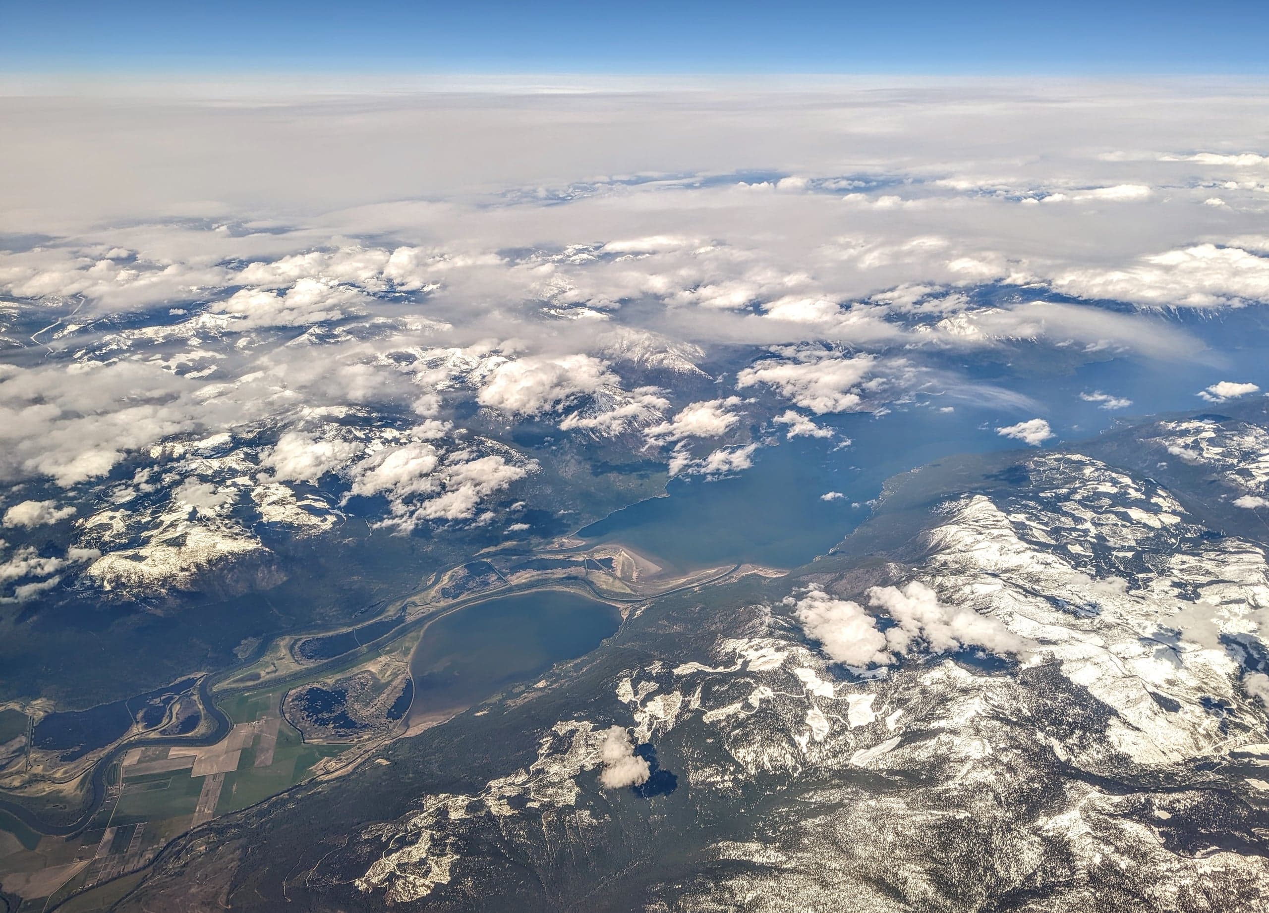Duck Lake and Kootenay Lake, aerial