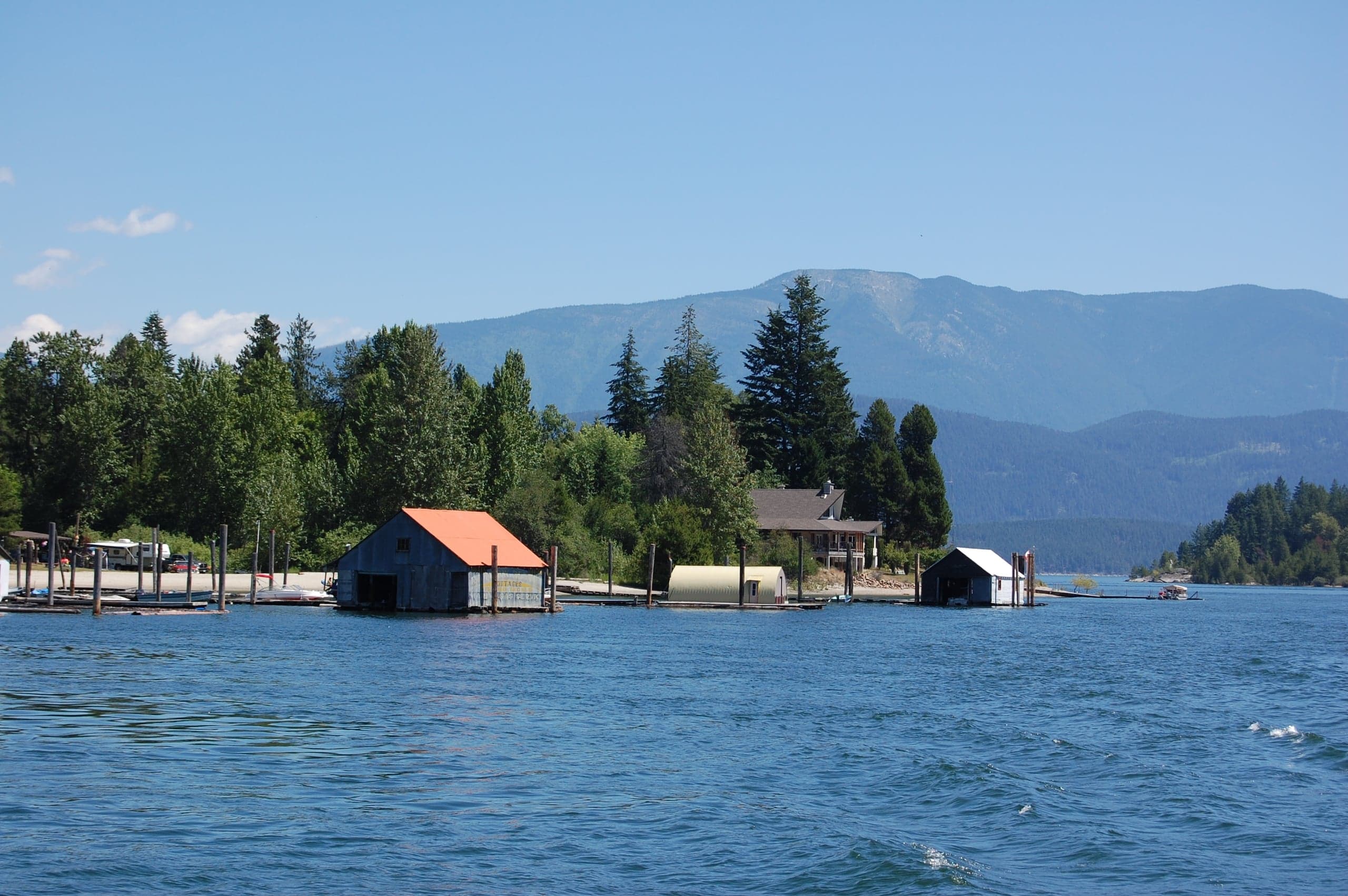 Boathouses on Kootenay Lake