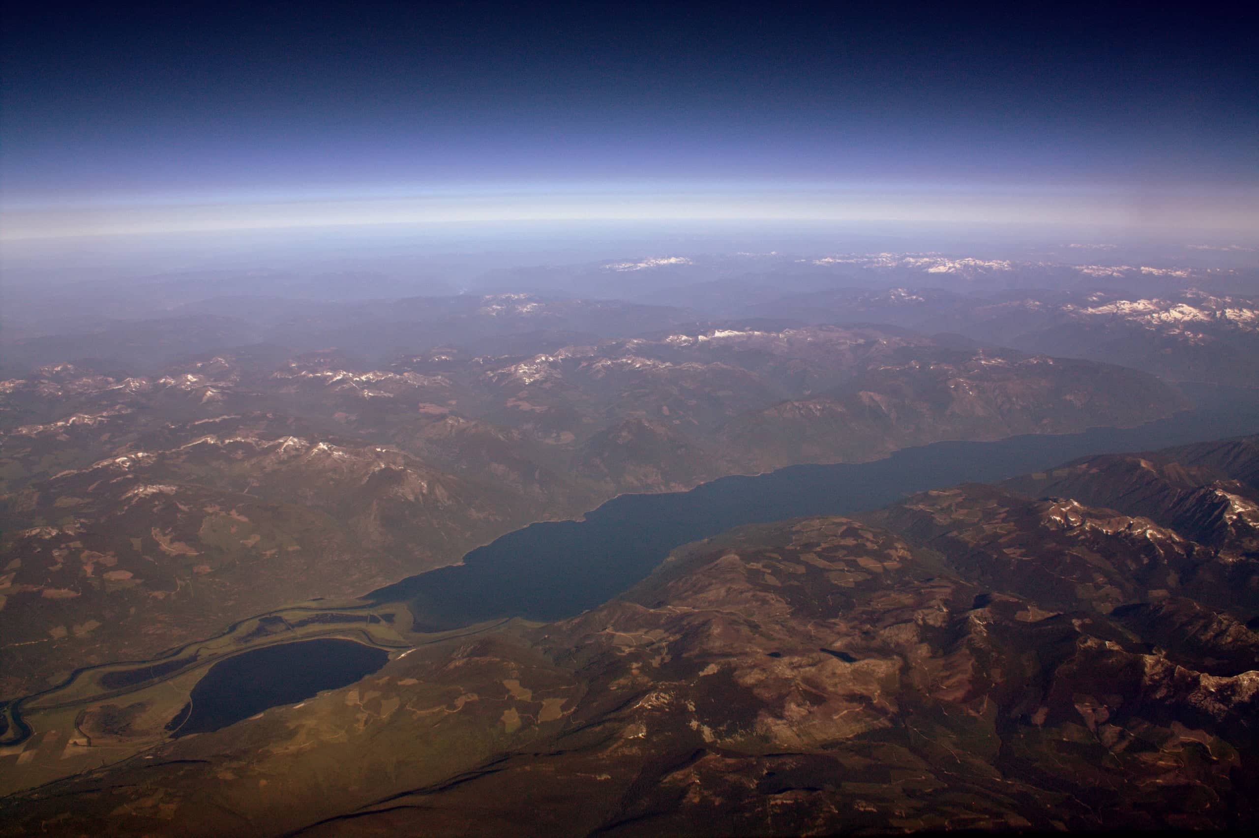 The south end of Kootenay Lake, from a plane