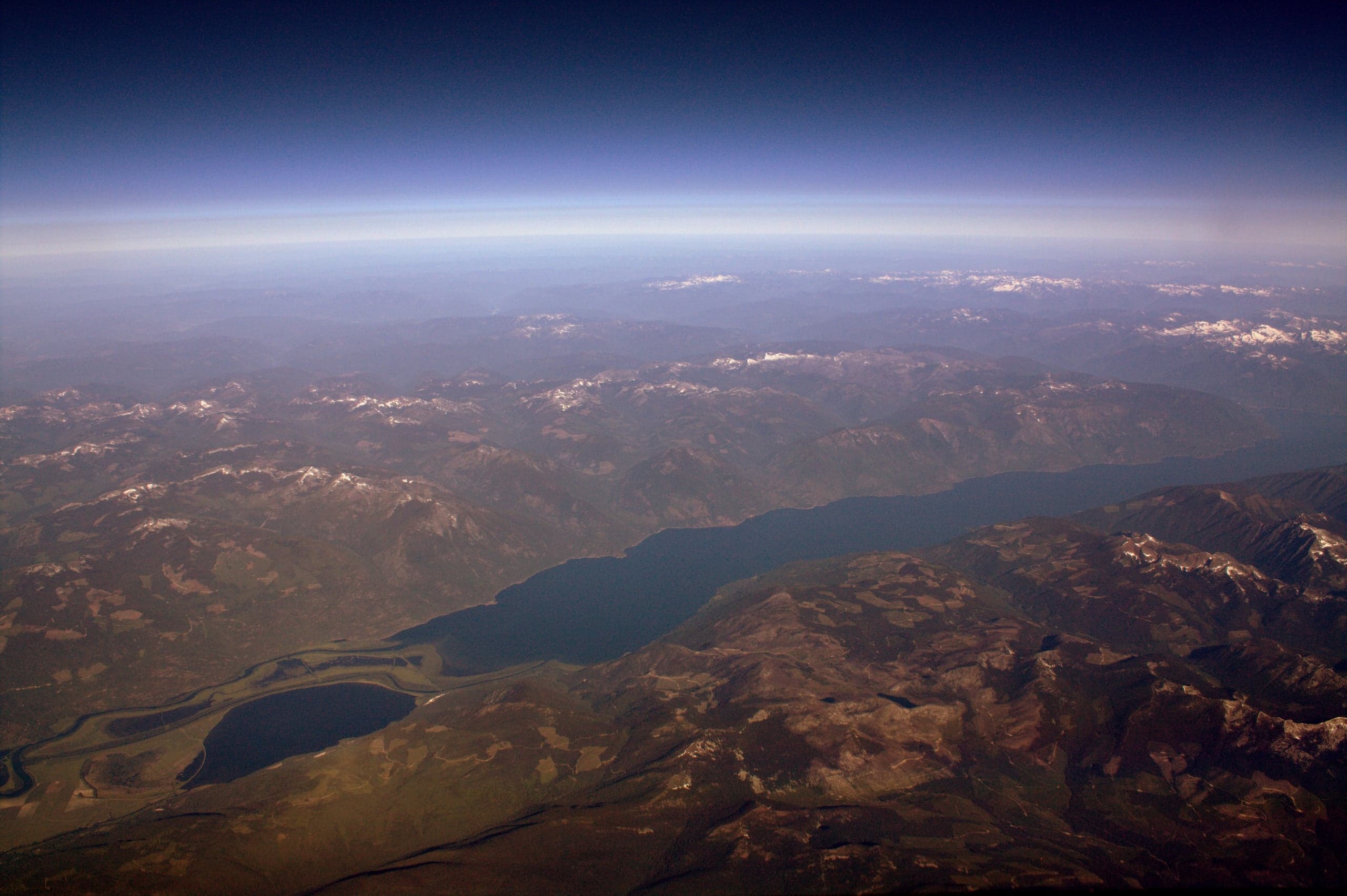 The south end of Kootenay Lake, from a plane